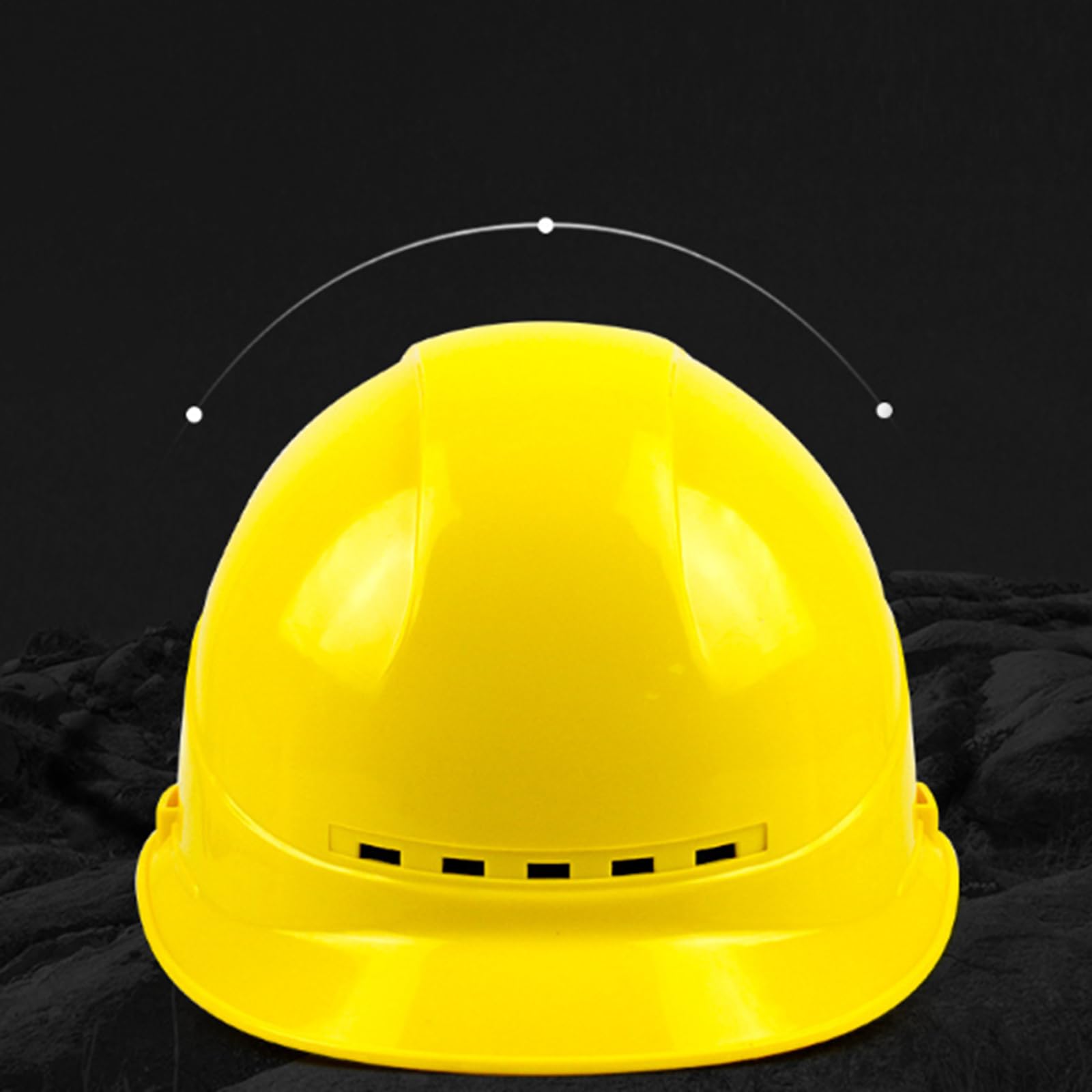 MACHSWON Hard Hat Yellow ABS Safety Helmet Electrician Labor Protection European Style Breathable Thick Protective Helmet Industrial Hardhats for Building Construction and Work Sites - Image 2