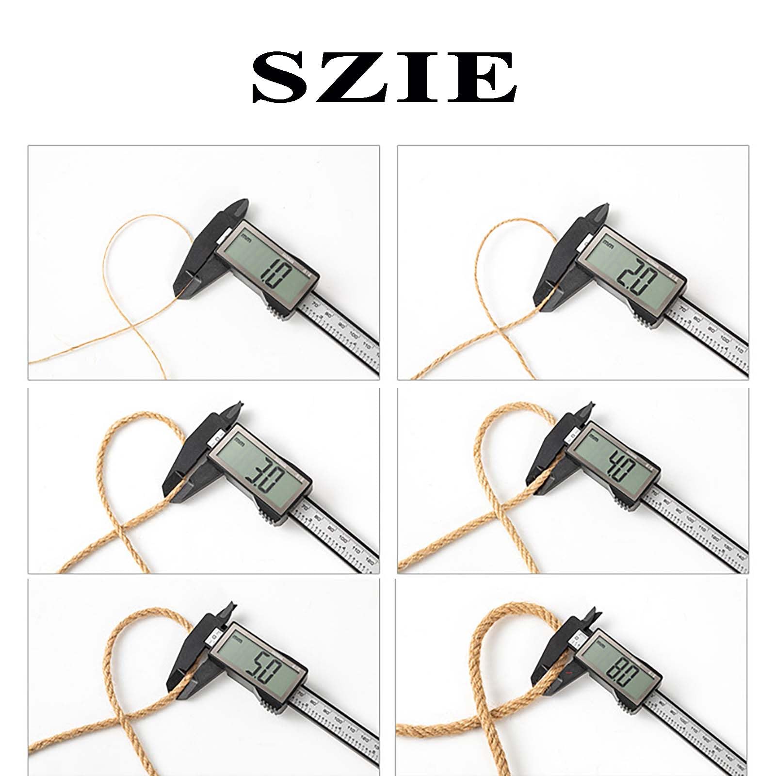 Naturalny sznurek jutowy o długości 100 metrów, wytrzymały sznurek ogrodowy, do smyczy ogrodowej, eleganckie opakowanie na prezent, ramka na zdjęcia DIY, dekoracja ścienna wisząca Tiragraf (rozmiar 6