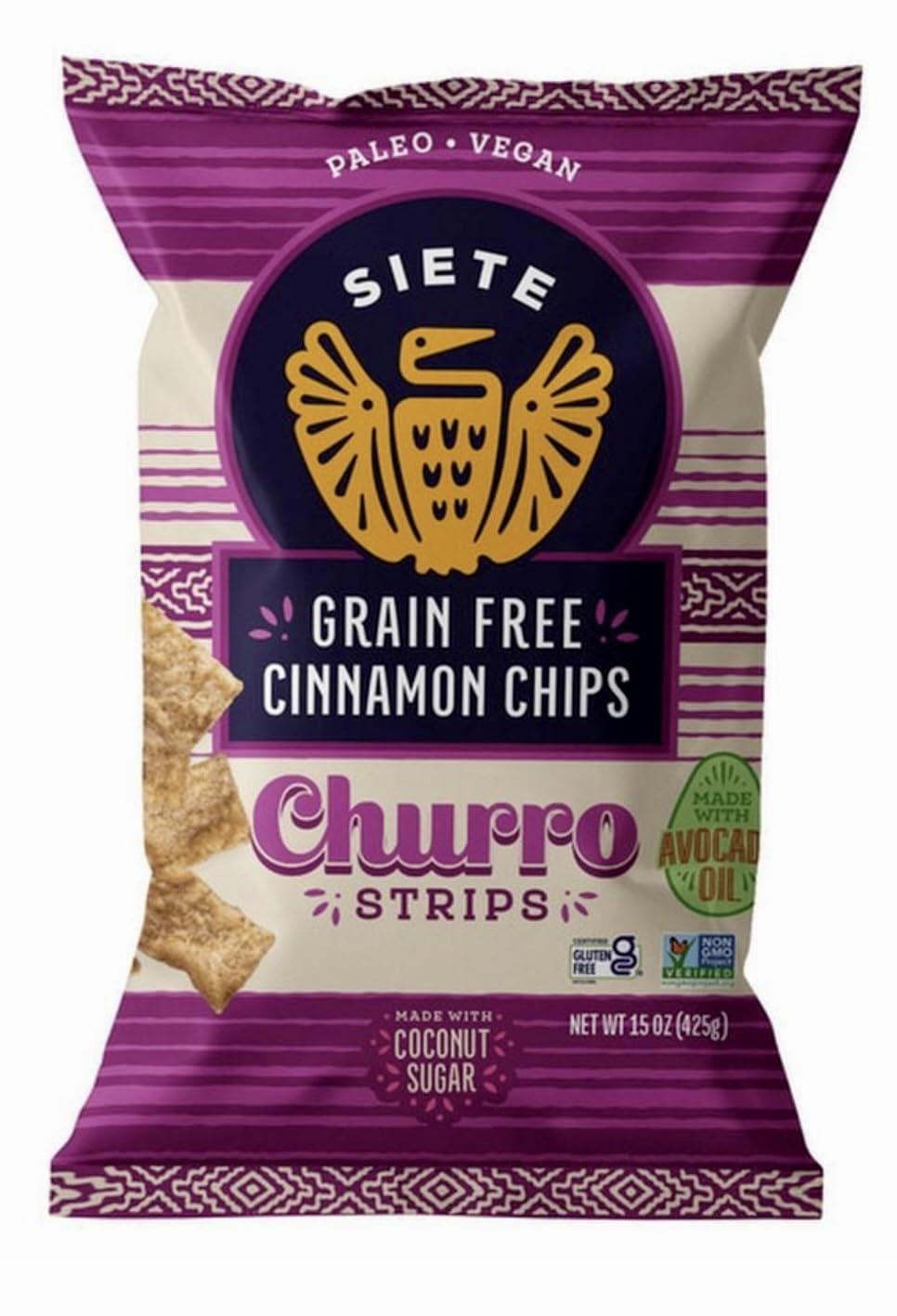 (1 PACK) Siete Grain Free Churro Strips, 15 oz
