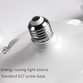 Ceiling Fans Light E27 Socket Fan Light with Remote Control 2000lm