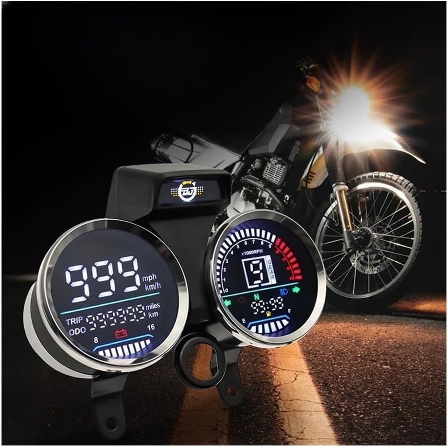 Motorcycle Speedometer Gauge Digital Moto Tachometer Digital Panel for GN 125 Motorcycle Dashboard Odometer RPM Gauge Motorcycle Accessories 8-16V