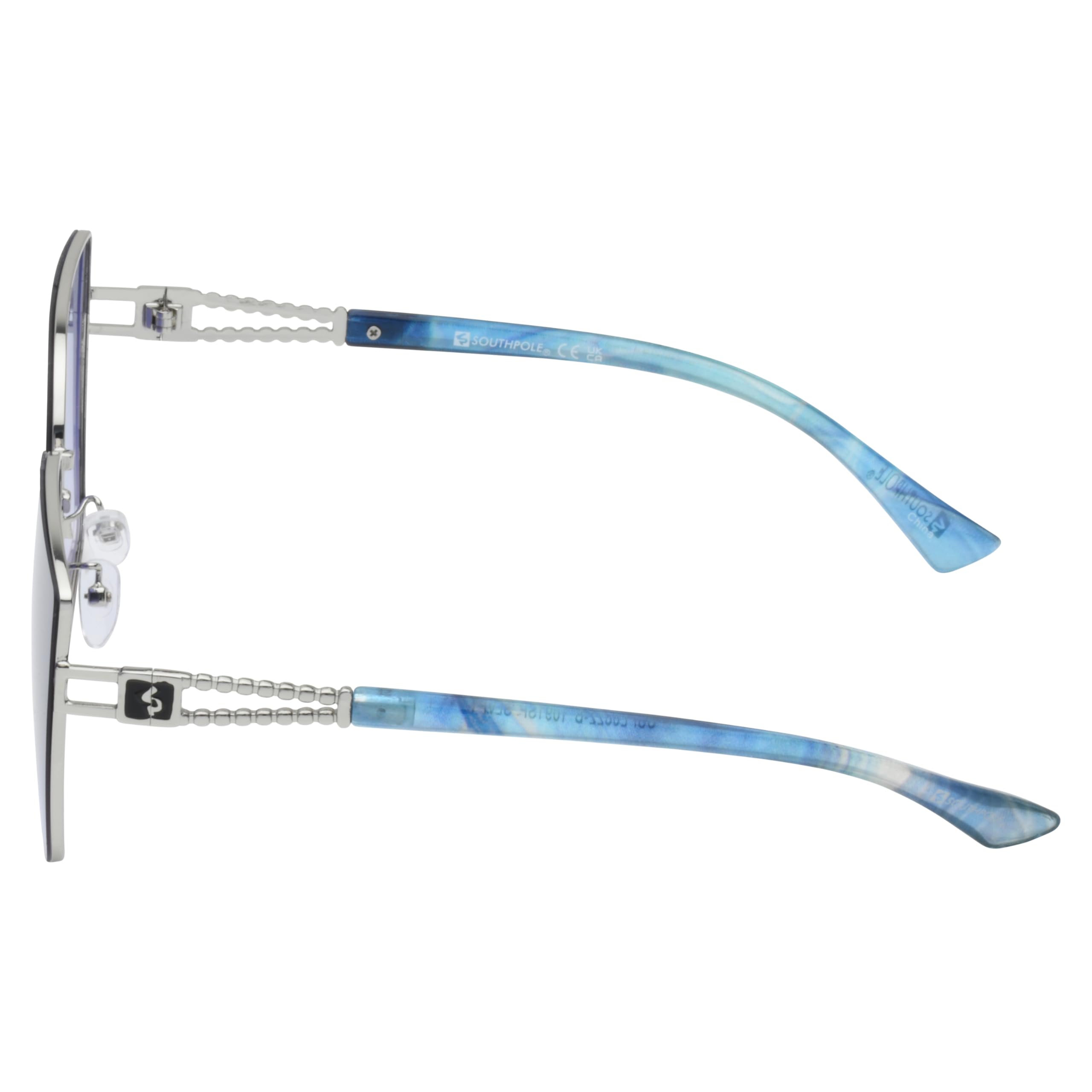 Southpole Gafas de sol cuadradas de metal para mujer, ojo de cayo