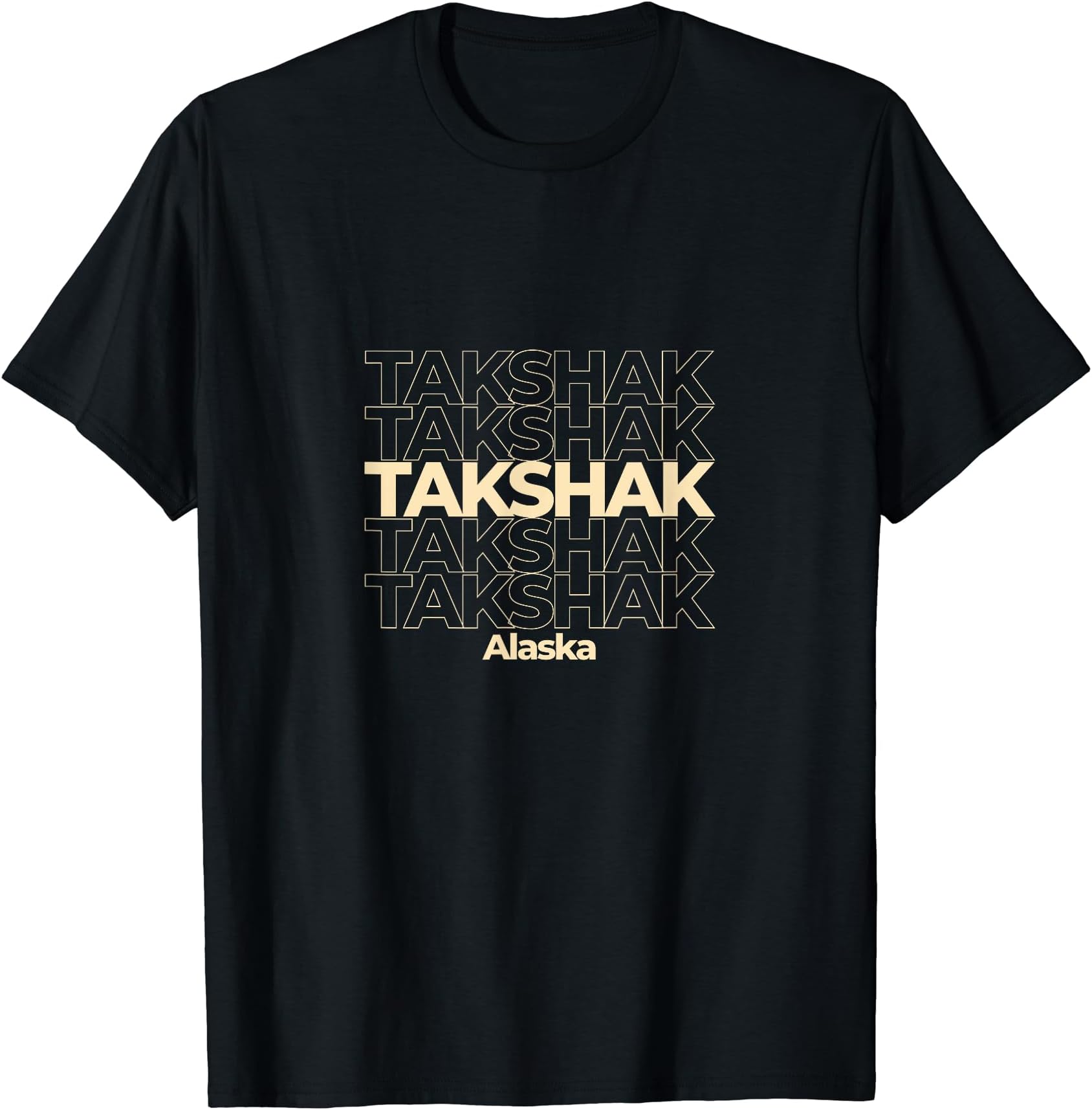 Vintage Takshak, Alaska Repeating Text T-Shirt