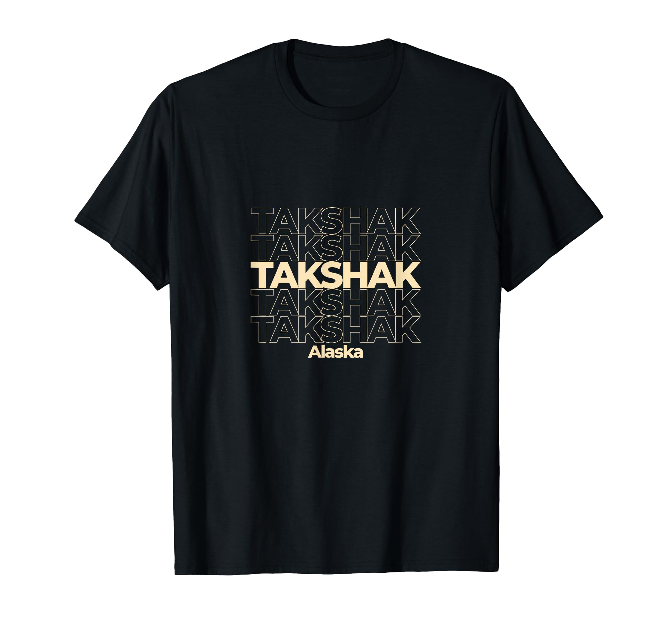 Vintage Takshak, Alaska Repeating Text T-Shirt