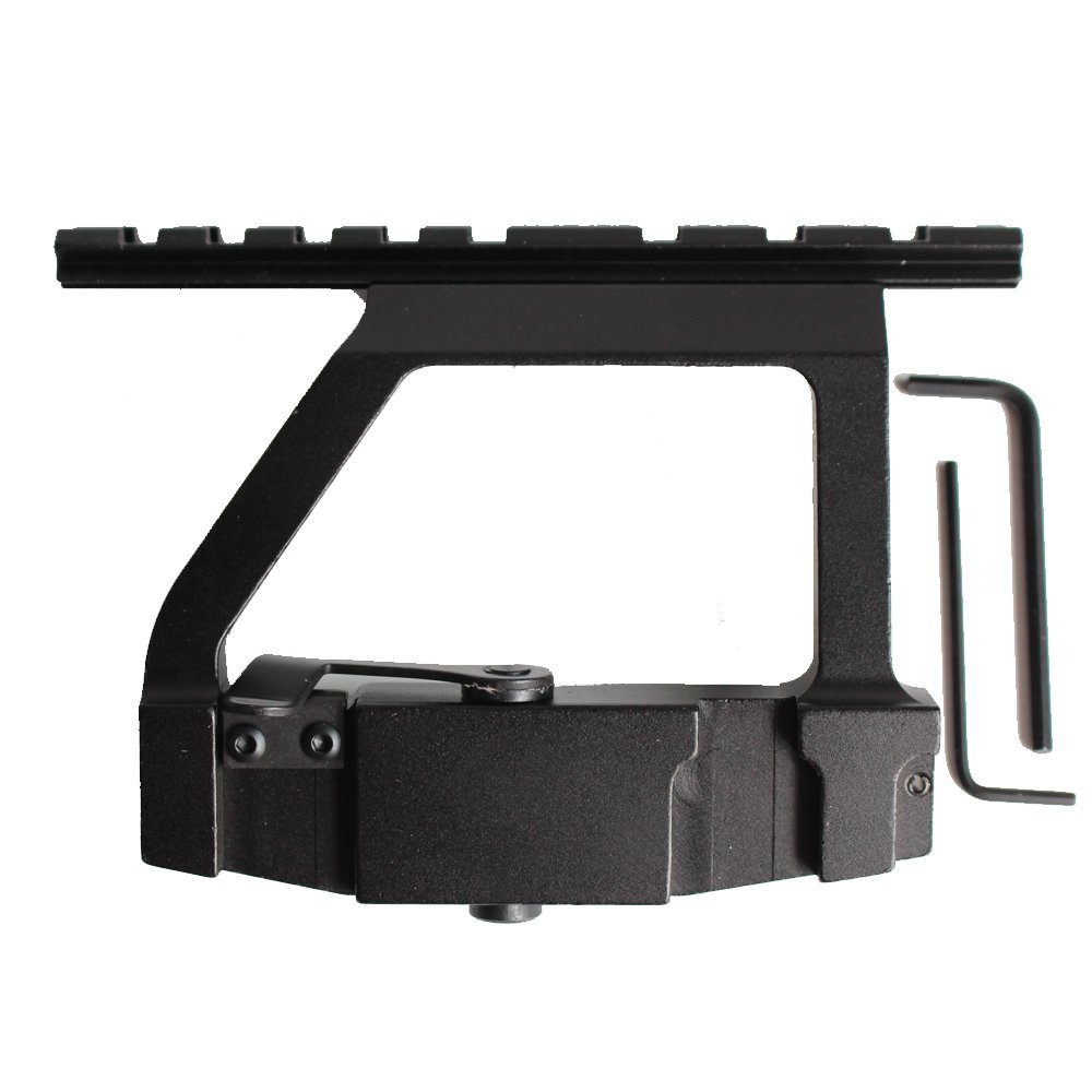 noga Supporto per Binario in Metallo AK47 / AK74 Saiga Rifle Airsoft Side Rail Scope Mount QD per 20mm Picatinny Sight for Hunting