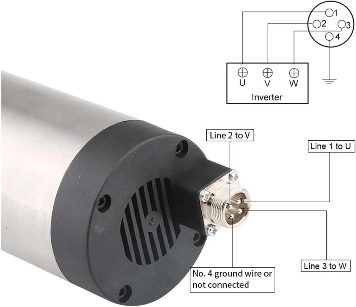 1.5kw round air-cooled spindle motor ER11 D=80mm 220V 5.6A 24000rpm(1.5kw 380V ER11)