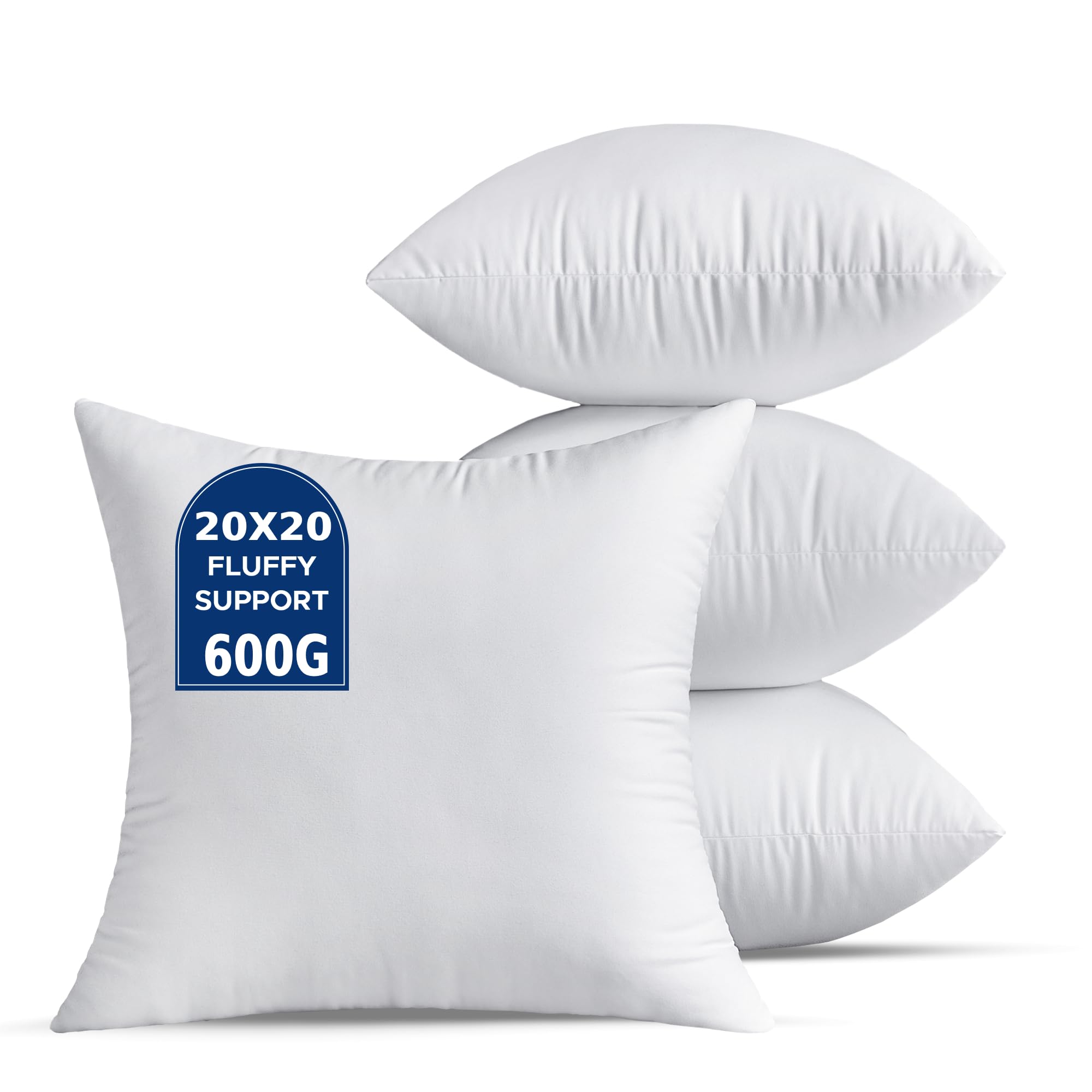 Coussin Rembourrage 50 x 50 cm Lot de 4 Grands Coussins Décoratifs Blancs pour Le Salon Canapé Lit Canapé Carrés Housse de Coussin Garnissage Coussin
