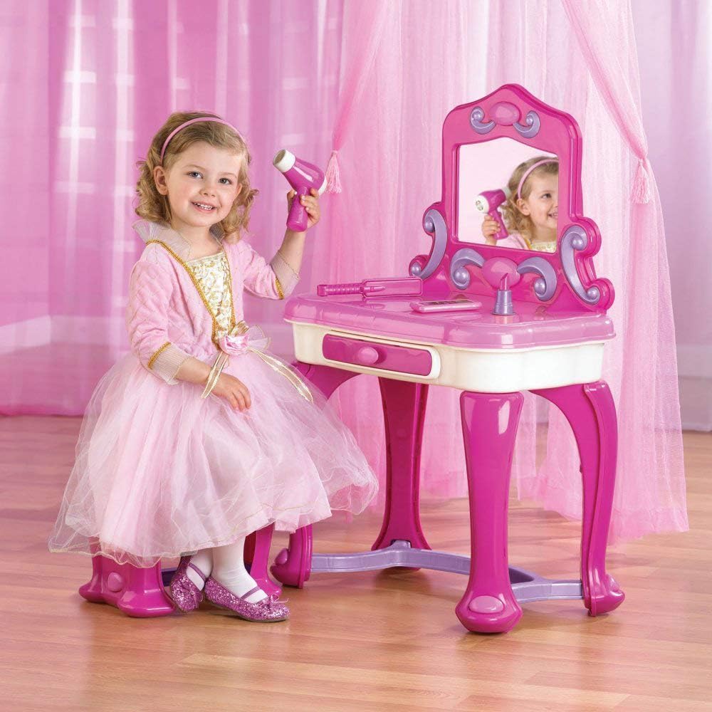 American Plastic Toys Kids Very Own Pink Deluxe Vanity Playset with Mirror