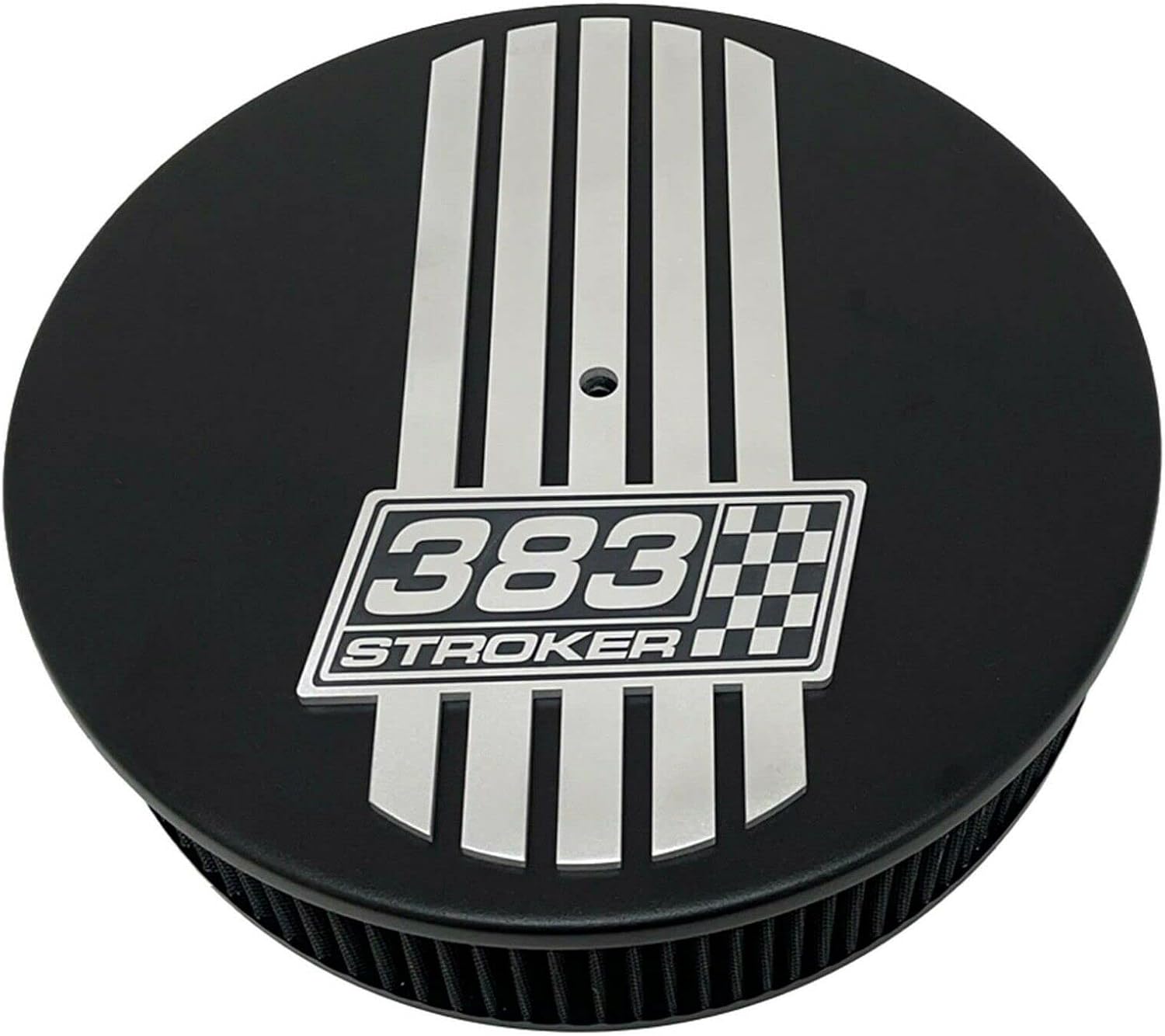 383 Stroker 14" Round Air Cleaner Kit, NEW Billet Top, Black Die-Cast Aluminum