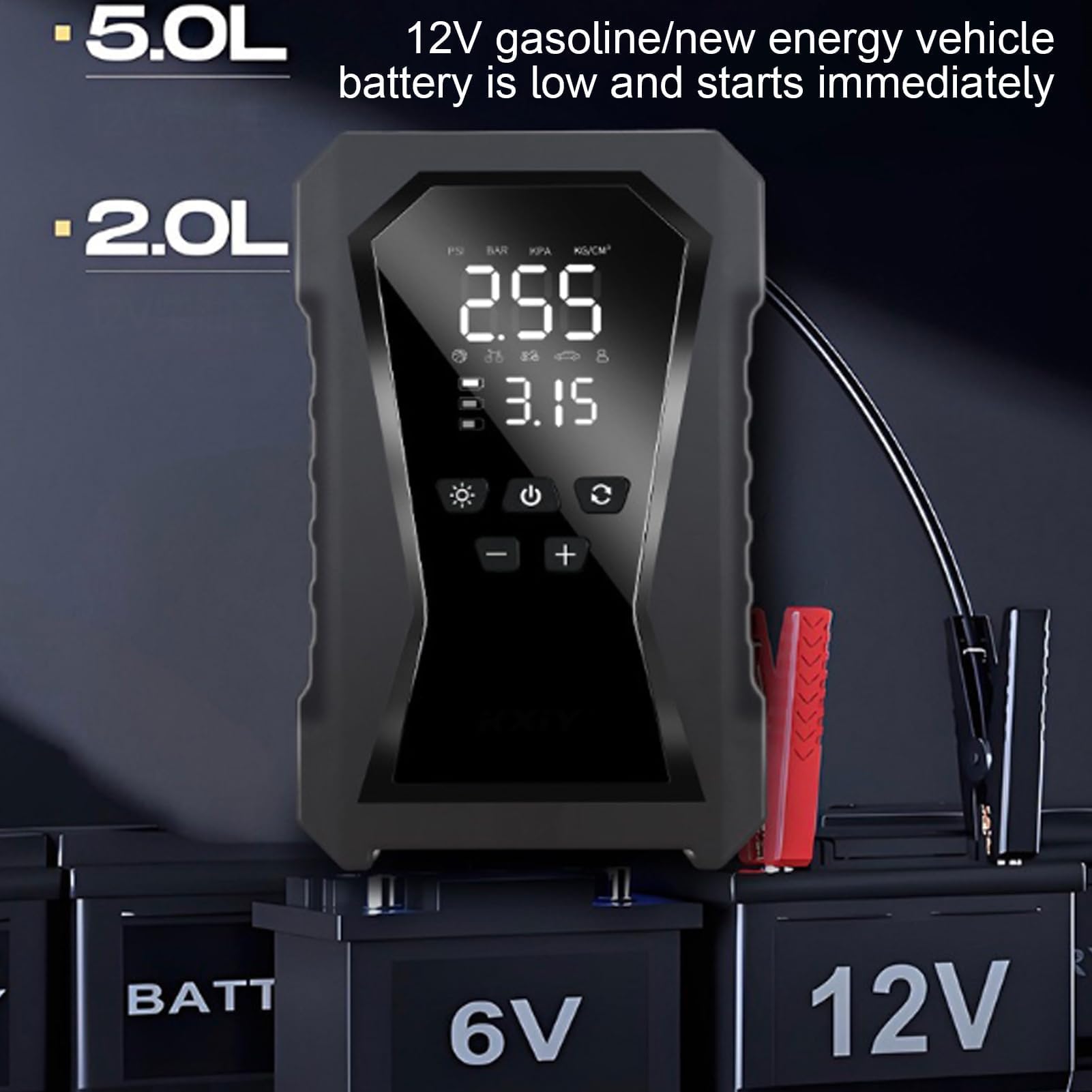 Avviatore di emergenza per auto, compressore d'aria da 12 V, kit di avviamento digitale senza fili, kit di riparazione per veicoli da camion, attrezzi da campeggio per l'avvio su strada