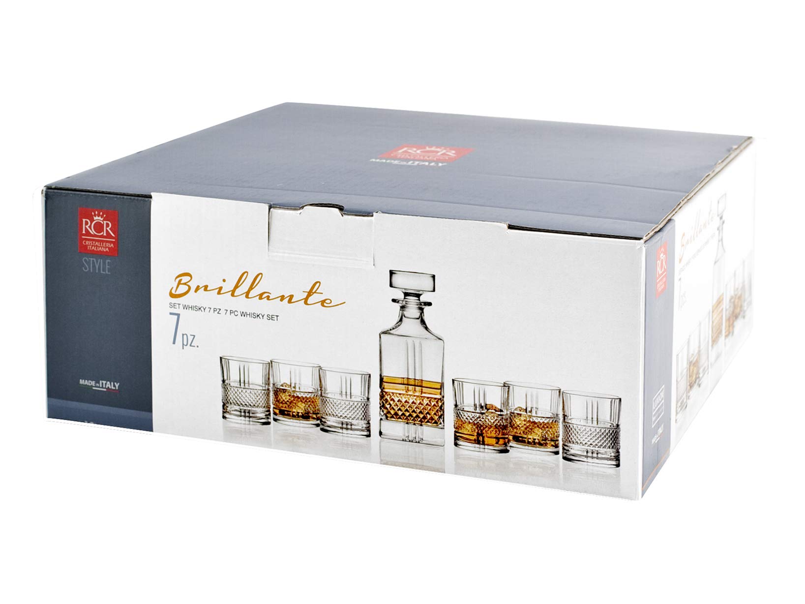 RCR 733583 Service de 7 pièces Whisky, verre sonore, 6 verres + 1 bouteille
