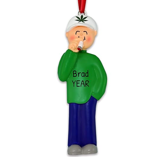 Personalized Weed Ornament 2023-420 Decorations, Marijuana Ornaments, Smoker Ornament, Pot Leaf Ornament, Cannabis Gifts, Hippie Christmas Ornaments - Male - Free Customization