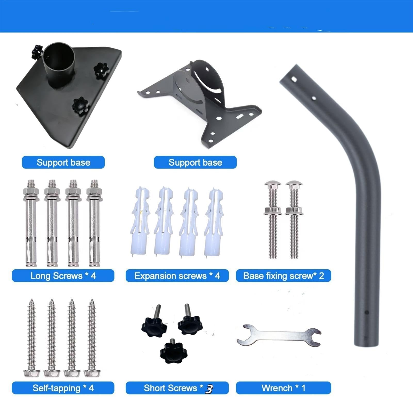 Poste Montaje Para Antena Exterior Material Hierro Gran Capacidad Carga | Exterior Soporte De Fijación Reforzado Antióxido Antiintemperie Universal Robusto Para Tejado Del Hogar