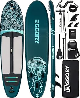 Aufblasbares Paddle-Brett, Extra Breites Stand-Up-Paddle-Brett, SUP-Brett mit Abnehmbarer Finne, Schwimmendes Paddel, Handpumpe, Reise-Brett