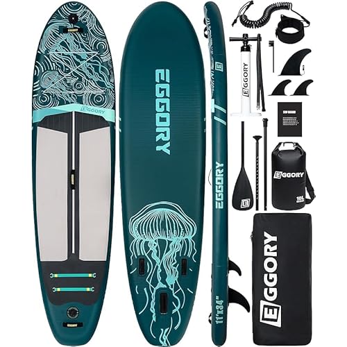 Inflatable Paddle Board,Stand Up Paddle Board Set, Extra Wide SUP Board with Removable Fin, Floating Paddle, Hand Pump, Waterproof Phone Pouch,Traveling Board