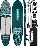 Aufblasbares Paddle-Brett, Extra Breites Stand-Up-Paddle-Brett, SUP-Brett mit Abnehmbarer Finne, Schwimmendes Paddel, Handpumpe, Reise-Brett (Jelly Wald)