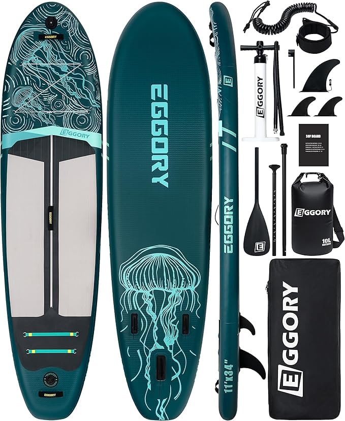 Image of Inflatable Paddle Board, Stand Up Paddle Board | Stable Design with Non-Slip Comfort Deck, Portable Travel Paddle Board