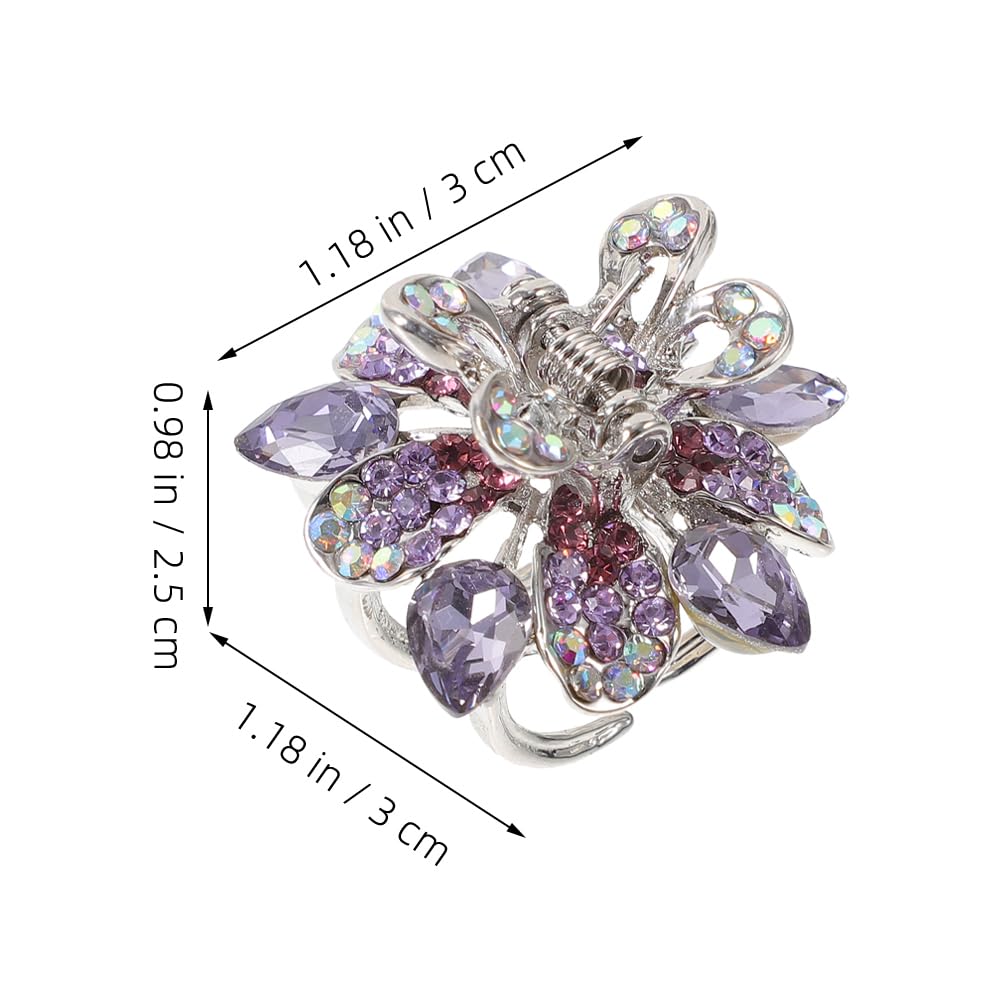 2pcs Small Hair Claw Clips Mini No-Slip Jaw Clips Rhinestone and Crystal Metal Jaw Claw Hair Clip Grip Crystals for Thick, Thin, Long or Short Hair - Image 9