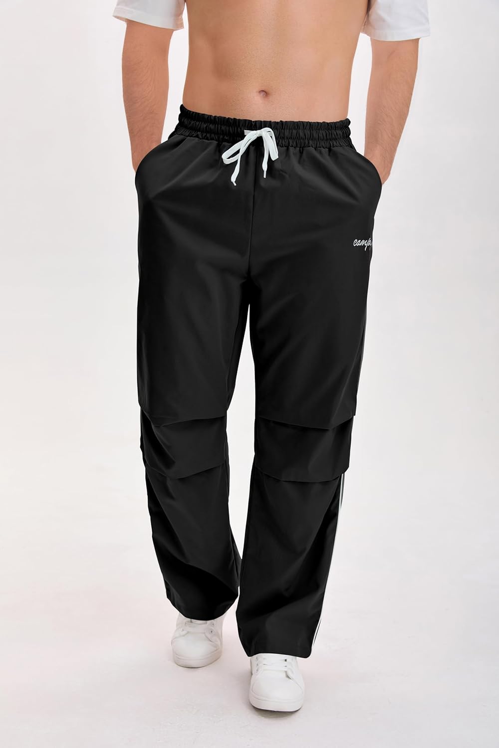 QJQ Men's Y2K Baggy Sweatpants Parachute Pants Wide Leg Vintage Track Pants Casual Streetwear - Image 4