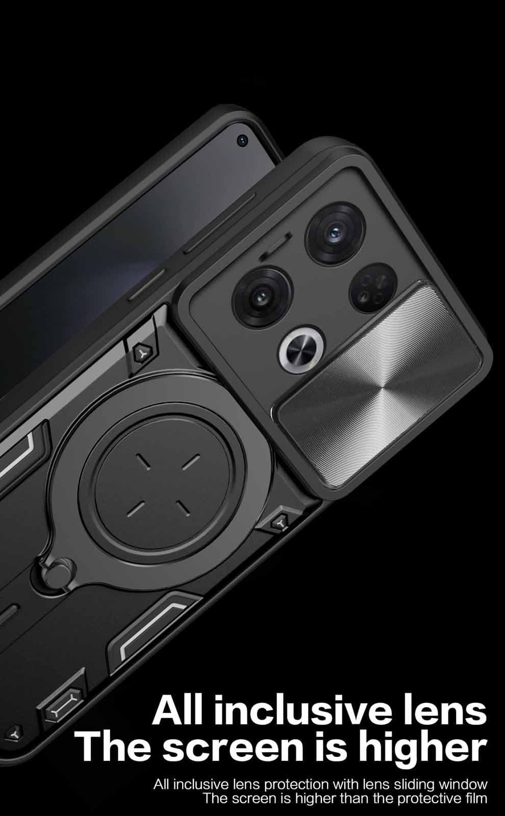 WBWONE Cover per OPPO Reno 8 5G (Reno8 5G), TPU/PC Antiurto Protettiva