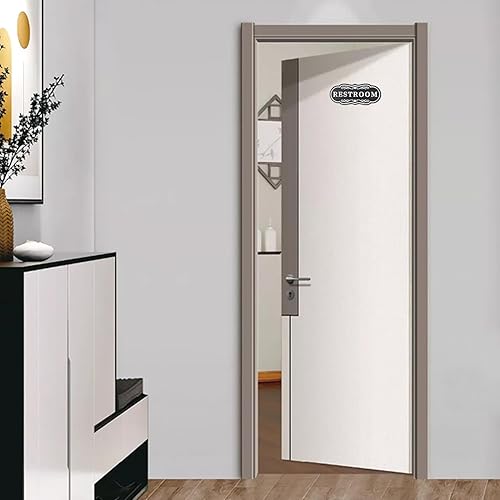 Miniatura 22 de FXRN Letrero de baño, letreros de baño para negocios, letrero de baño para el hogar, letrero de baño unisex o letreros de baño para puerta, 4 x 8