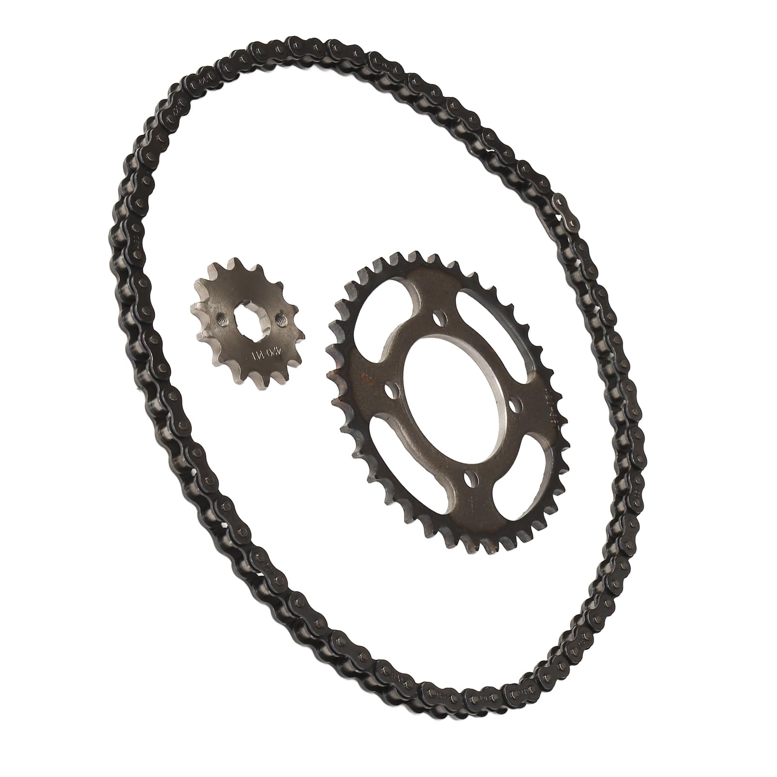 420 14T 36T Sostituzione Catena Dentata Anteriore 76 Maglie Catena in Acciaio Lega di Alluminio Set Ingranaggi per Scooter Elettrici ATV Motociclette Varie Potenze Garantire