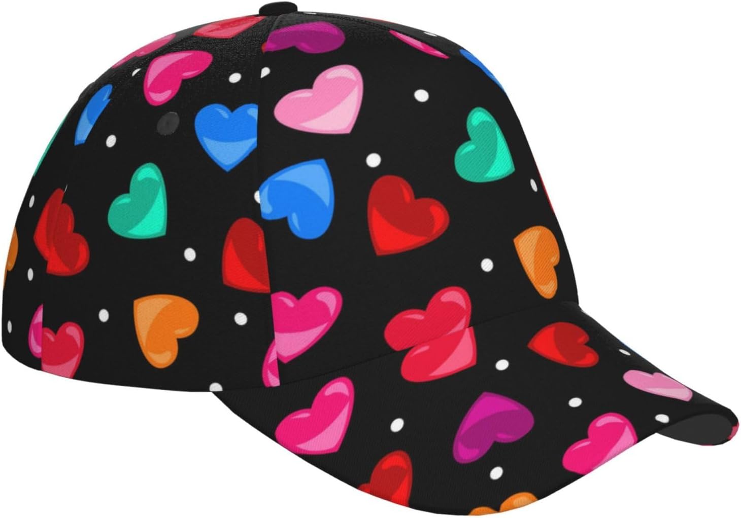 Red Hearts Cap Cute Hearts Baseball Cap Golf Dad Hat Adjustable Hats Men Women Baseball Hats - Image 3