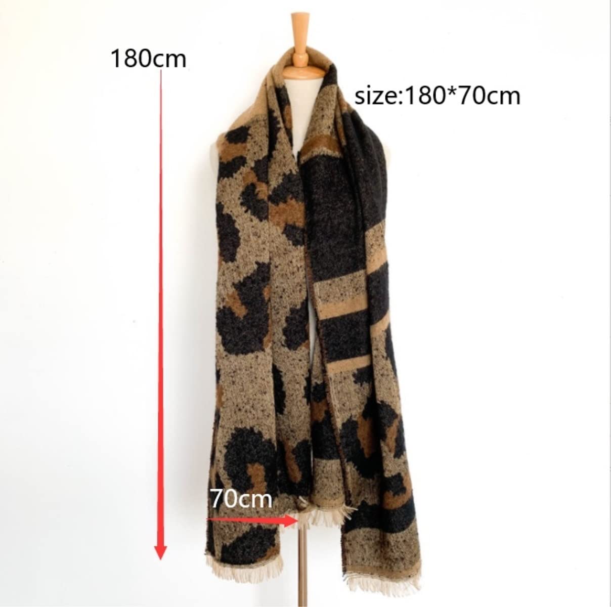 Bufanda Chal Bufanda Con Estampado De Leopardo Chales De Invierno Y Bufanda Envolvente Señoras Cálidas Largas Suave y Cálida