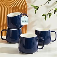 Vista 1 de Teocera 16oz Ceramic Coffee Mugs Set of 4 – Stackable Latte Cups, Microwave, Dishwasher & Oven Safe – Ideal for Coffee, Cappuccino, Hot Chocolate