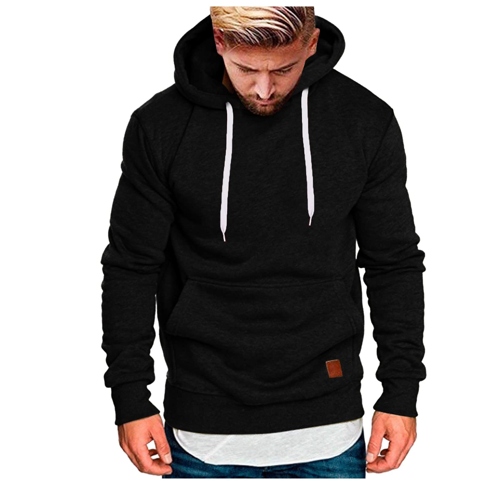 GenericHoodies for Men, Men's Slim Fit Hoodie Casual Lightweight Gym  Athletic Sweatshirt Fashion Pullover Hooded with Kanga Pocket