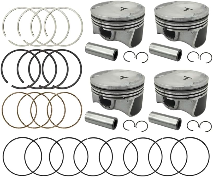 STD Engine Piston & Piston Snap Rings & Piston Pin Set Fits For Hyundai Kia Genesis Sonata Optima Sorento Santa Fe G70 2.0L Turbo 2016-2021, 234102G450, 230402G410