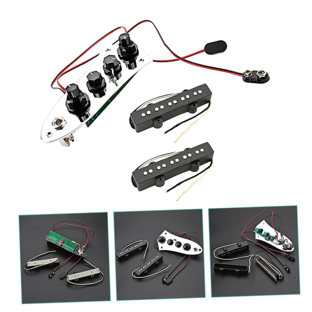Set di Pickup per Basso Elettrico Jb a 5 Corde, Ferro Argento, Ricambio per Accessori Basso | Argento, Finitura Resistente allo Sfaldamento, Struttura Poco Deformabile, per Appassionati di Basso