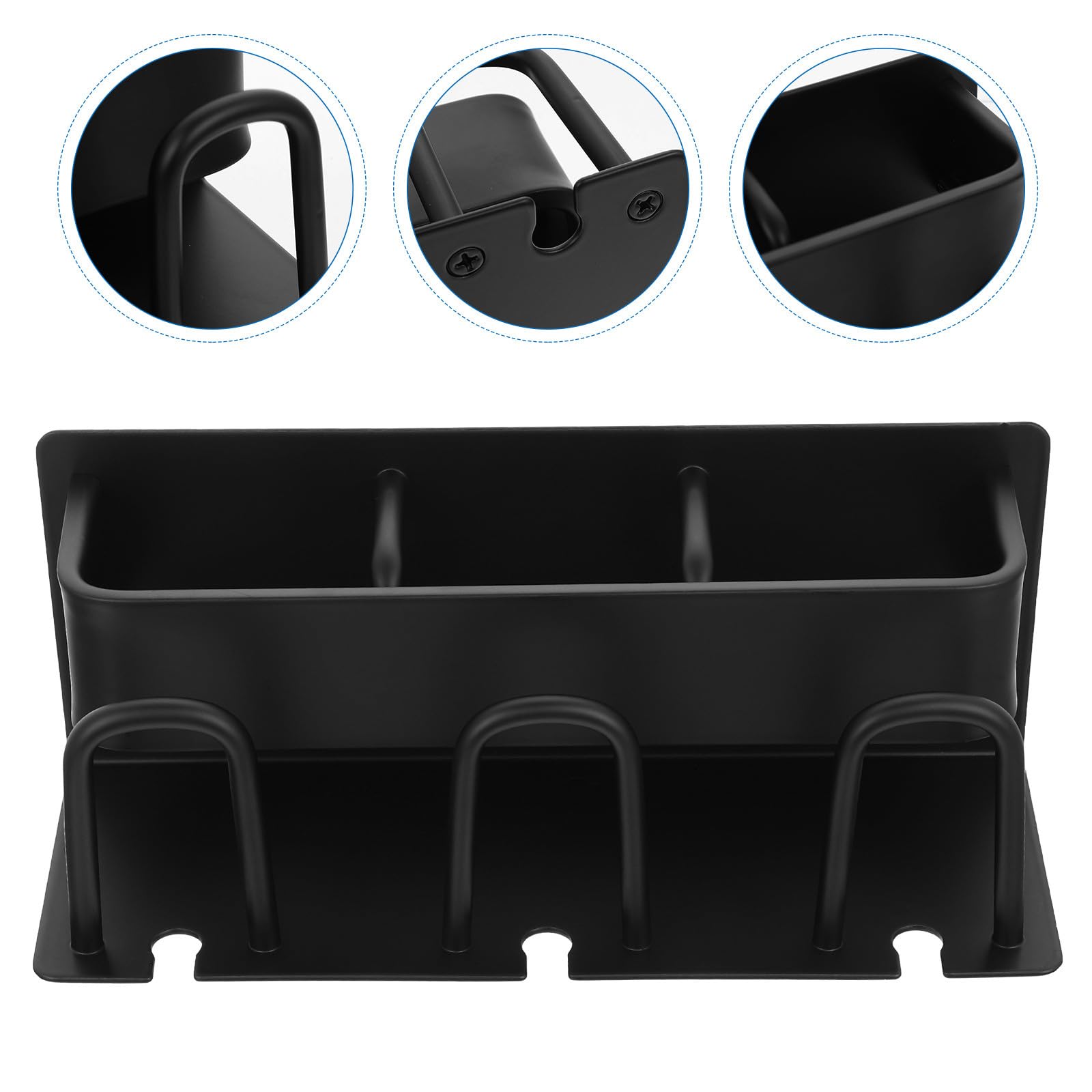 Porta Spazzolini da Parete in Alluminio Nero Organizer Bagno Multifunzionale per Spazzolini Elettrici e Dentifricio Supporto con Drenaggio Naturale per Bicchieri Facile da