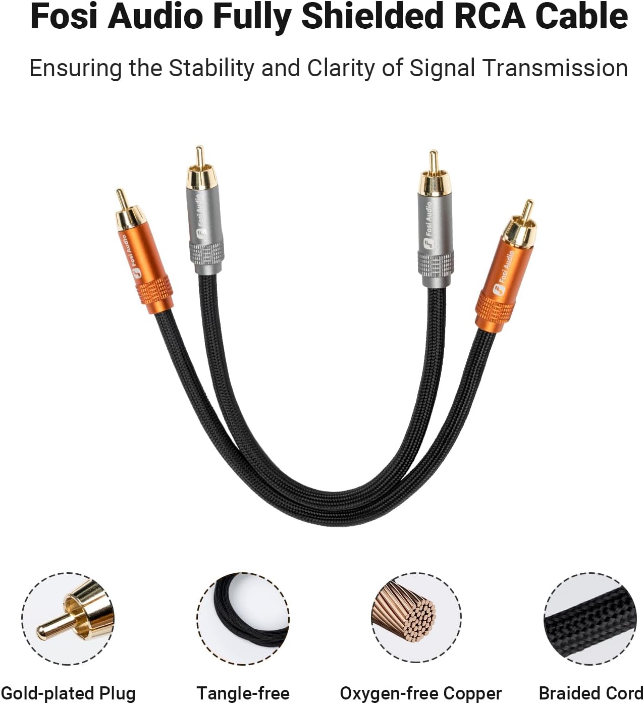 Fosi Audio Box X2 Phono Preamp, Mini Stereo Audio Hi-Fi Preamplifier and 2 RCA Male to 2 RCA Male Stereo Audio Cable