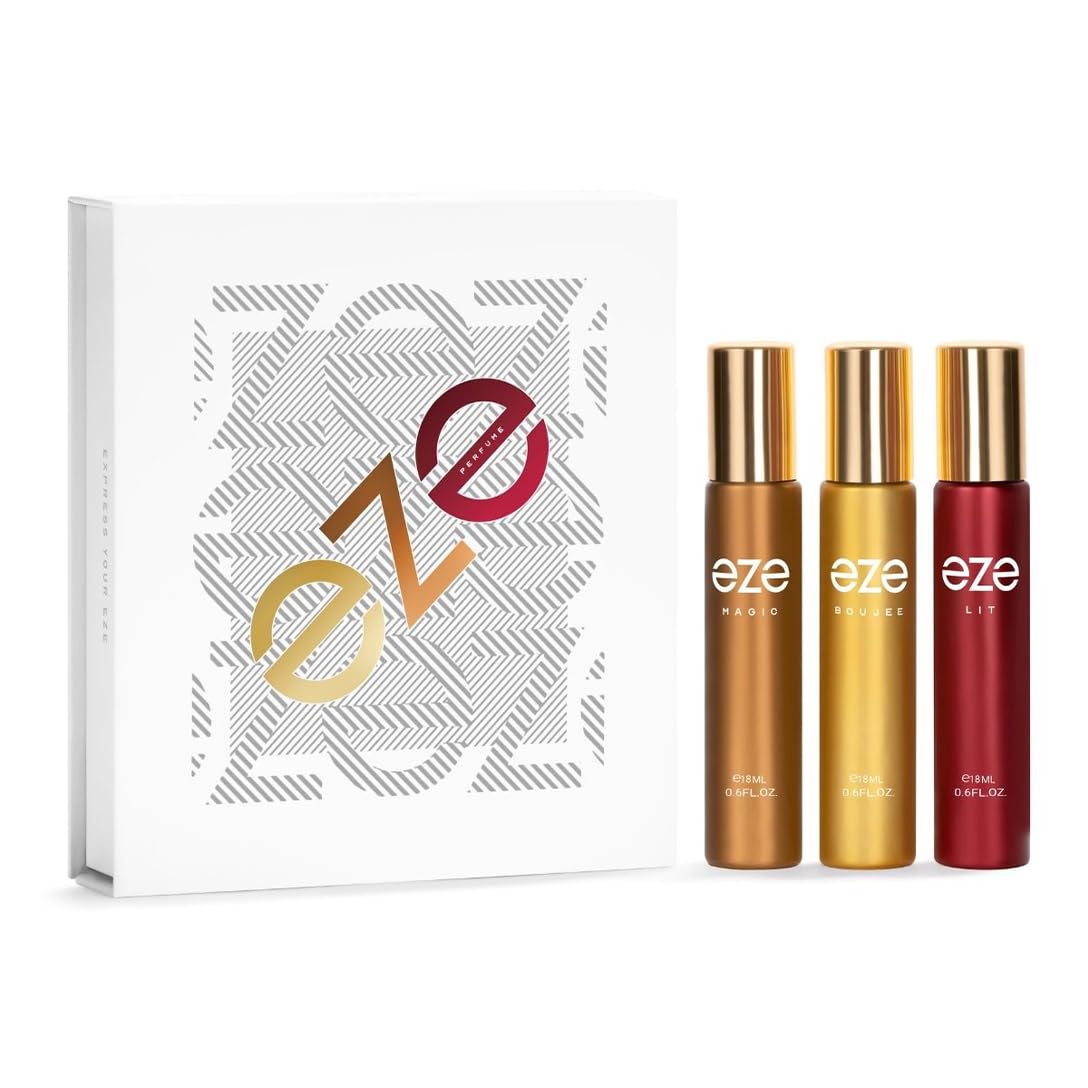 Eze Perfume Elevate Gift Set Perfume for Men & Women - Pack of 3 (18ml Each) | Magic, Boujee & Lit | Luxury Edp with Long Lasting Fragrance | Luxury Scent Perfect for Work, Events & Special Occasions