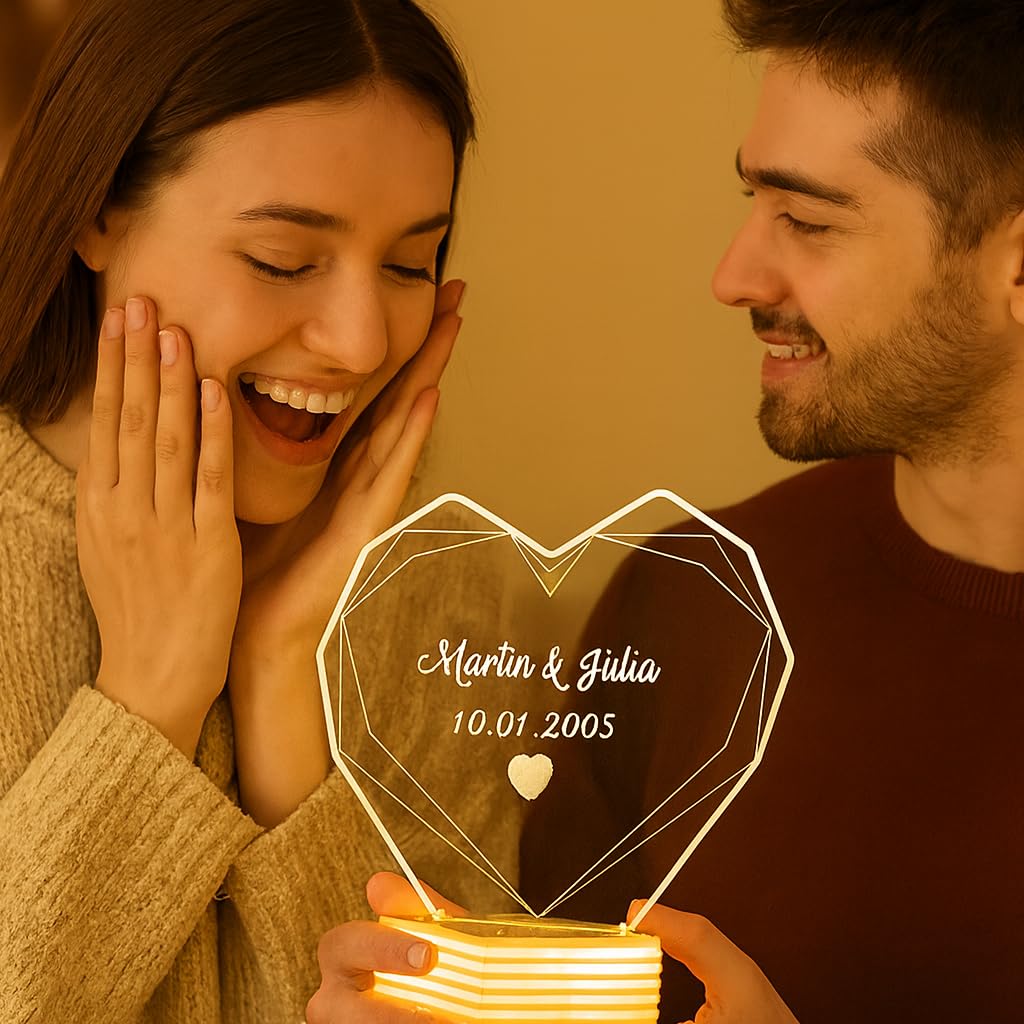 Lampka nocna LED, spersonalizowana lampka nocna ze zdjęciem, pomysł na prezent