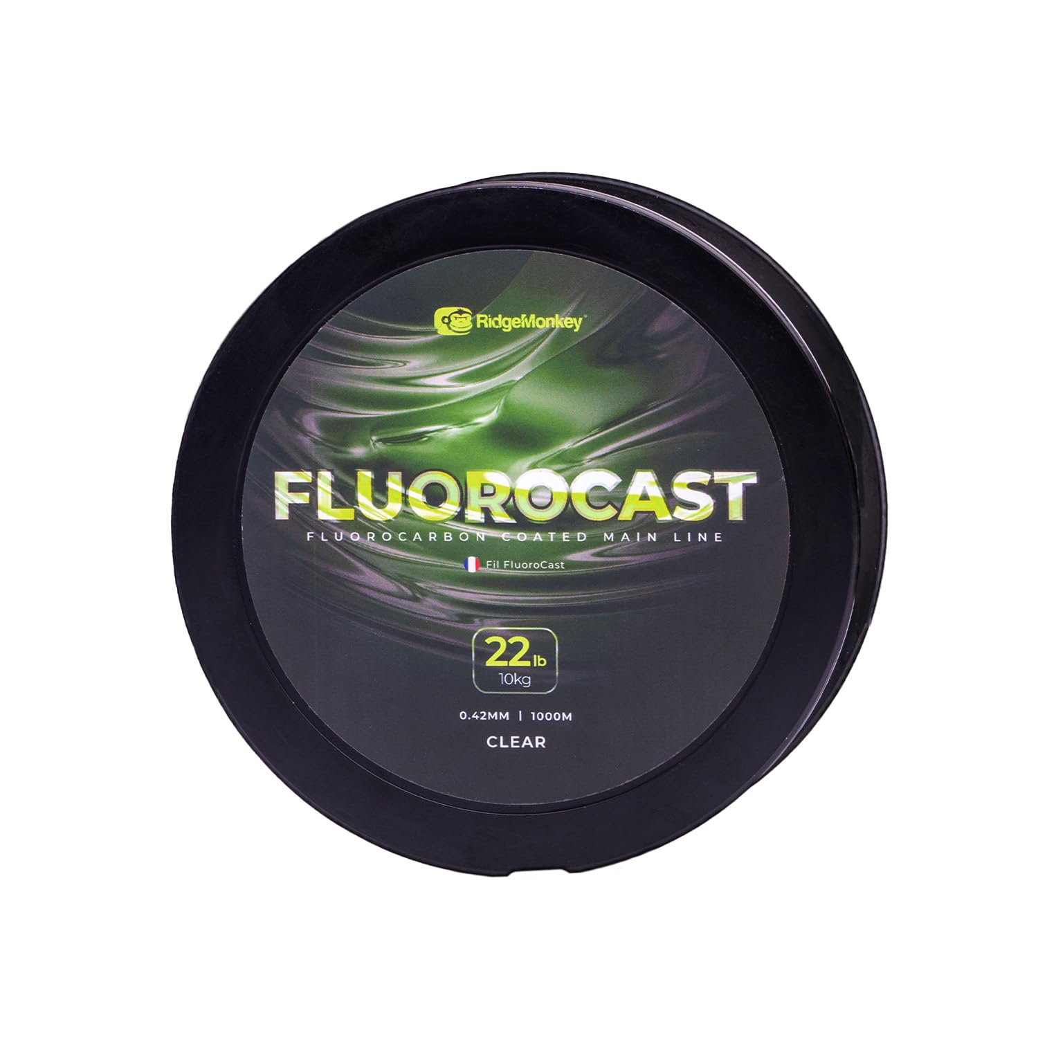 Ridgemonkey FluoroCast Hauptschnur, fluorobeschichtet, 10 kg, 0,42 mm, 1000 m, transparent