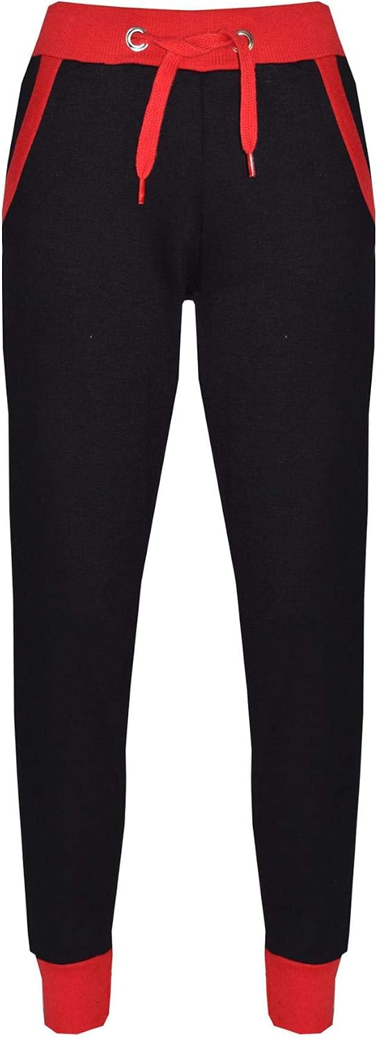 A2Z Kids Jogging Bottoms Joggers 2 Tone Cuffed Sweatpants Contrast Back to School Trousers Tracksuit Pants Age 5-13 Years