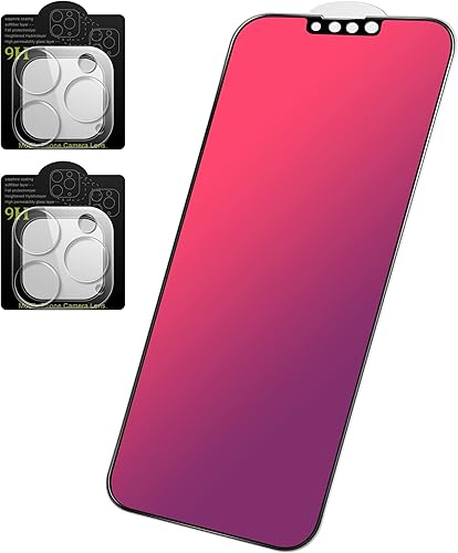 Miniatura 1 de Protector de pantalla de privacidad compatible con iPhone 13 Pro 6.1 pulgadas + 2 protectores de lente de cámara, antiespía anti luz azul, protector