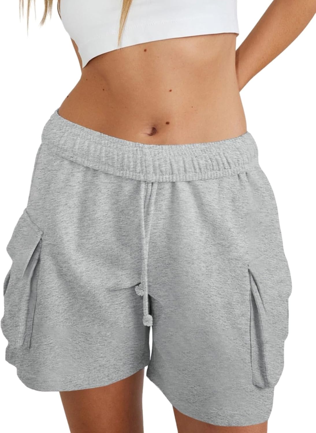 Women’s Summer Casual Drawstring Cargo Shorts for Running, Workouts, and Athletic Activities