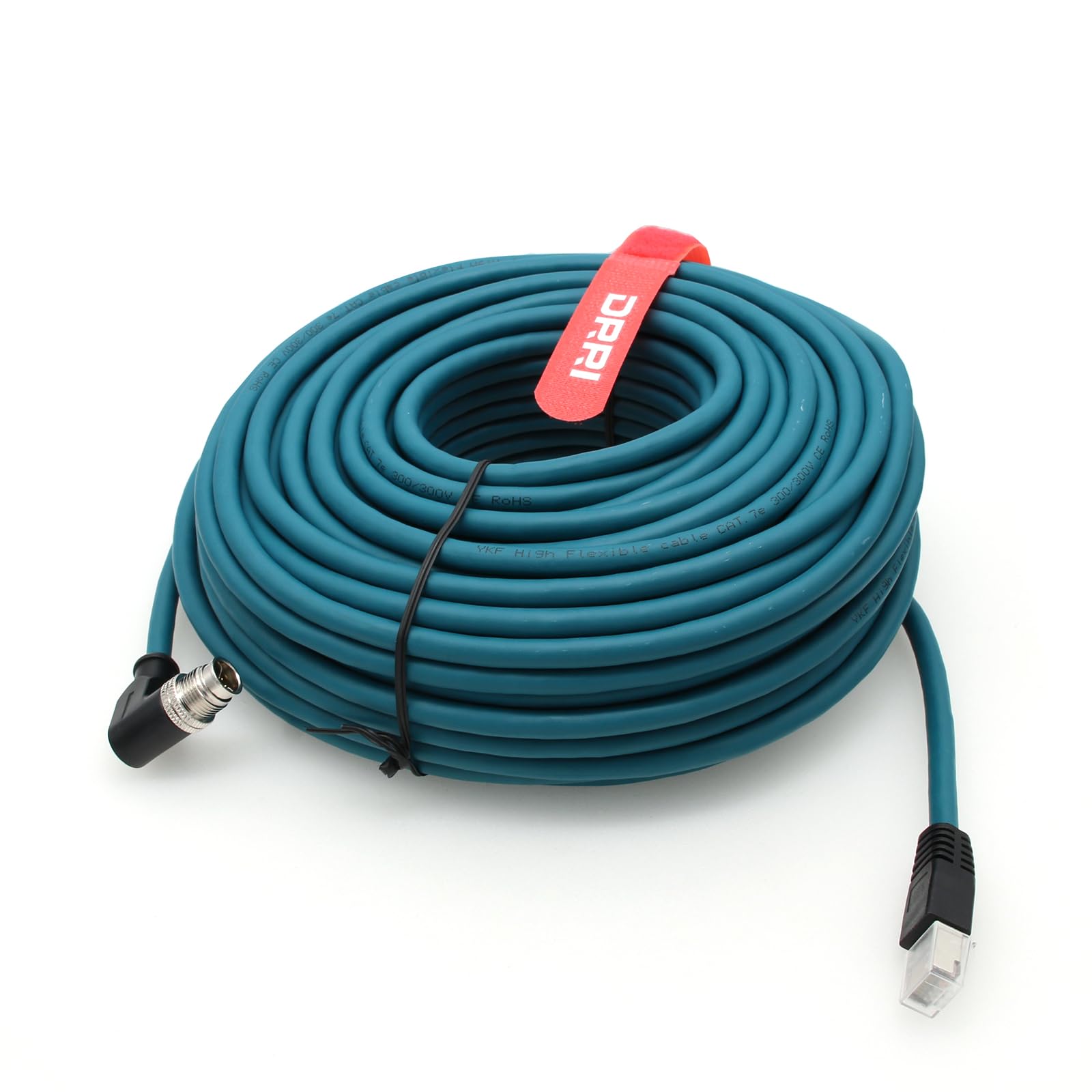 DRRI Right Angle M12 X-Coded 8 Pole to RJ45 Industrial Ethernet