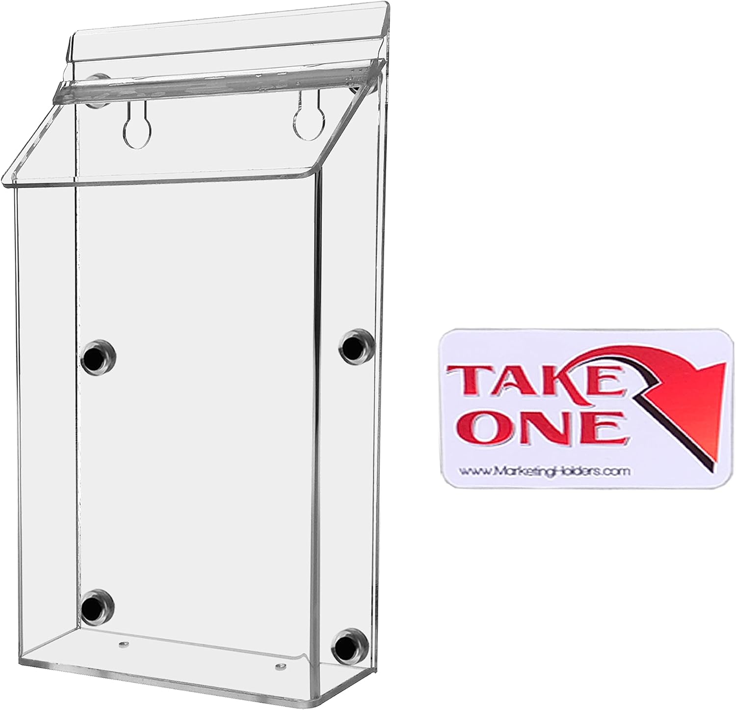 Marketing Holders Outdoor Brochure Holder with Lid Magnetic Mount Bin Holds 6 x 10 Booklets and Bifolds Real Estate Sheet Box Clear Acrylic Hangs On Smooth Metal Surfaces