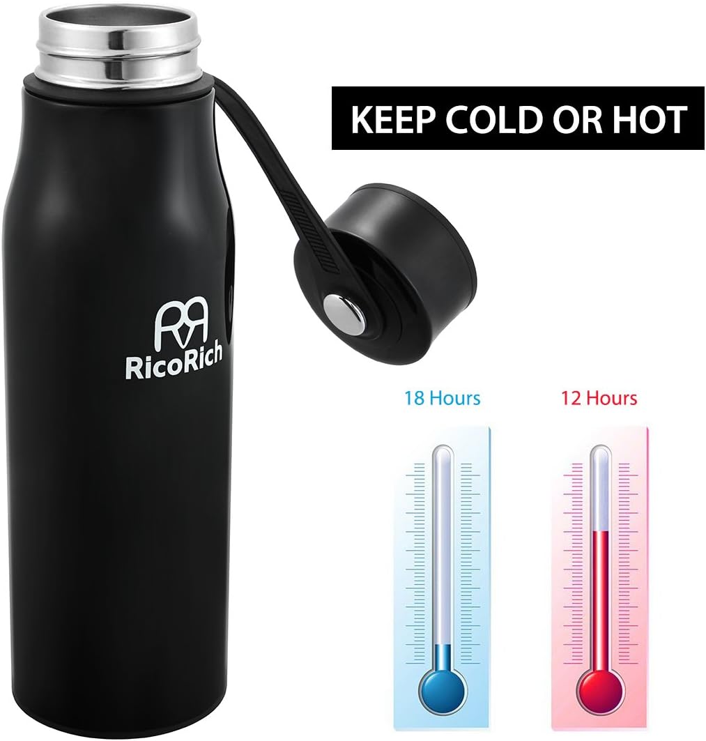 Amazon Ricorich 5ml スポーツボトル ステンレス鋼 水筒 保温 2重 真空断熱 ダブルステンレスボトル ブラック Rrwb Bk Ricorich 水筒 マグボトル 通販