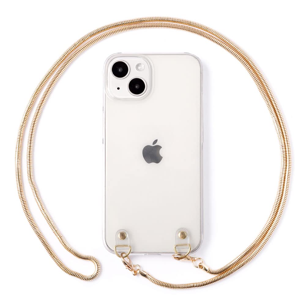【匿名配送】iPhone14Plus クリアケース×ゴールド ネックストラップ付 Amazon.co.jp: iPhone14Plus クリアケース スマホショルダー ネック
