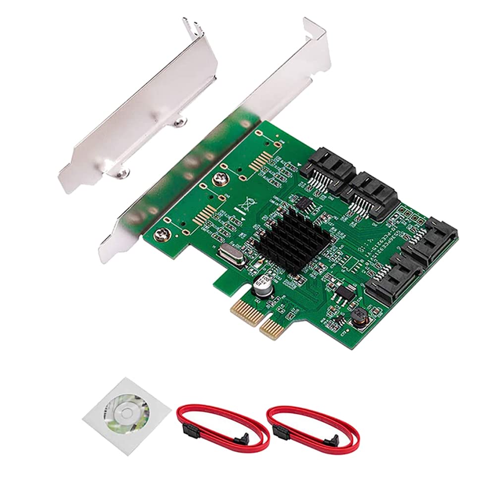 SI-PEX40064 III - Tarjeta de mando PCI-E X1 (4 puertos, perfil bajo, soporte), color verde