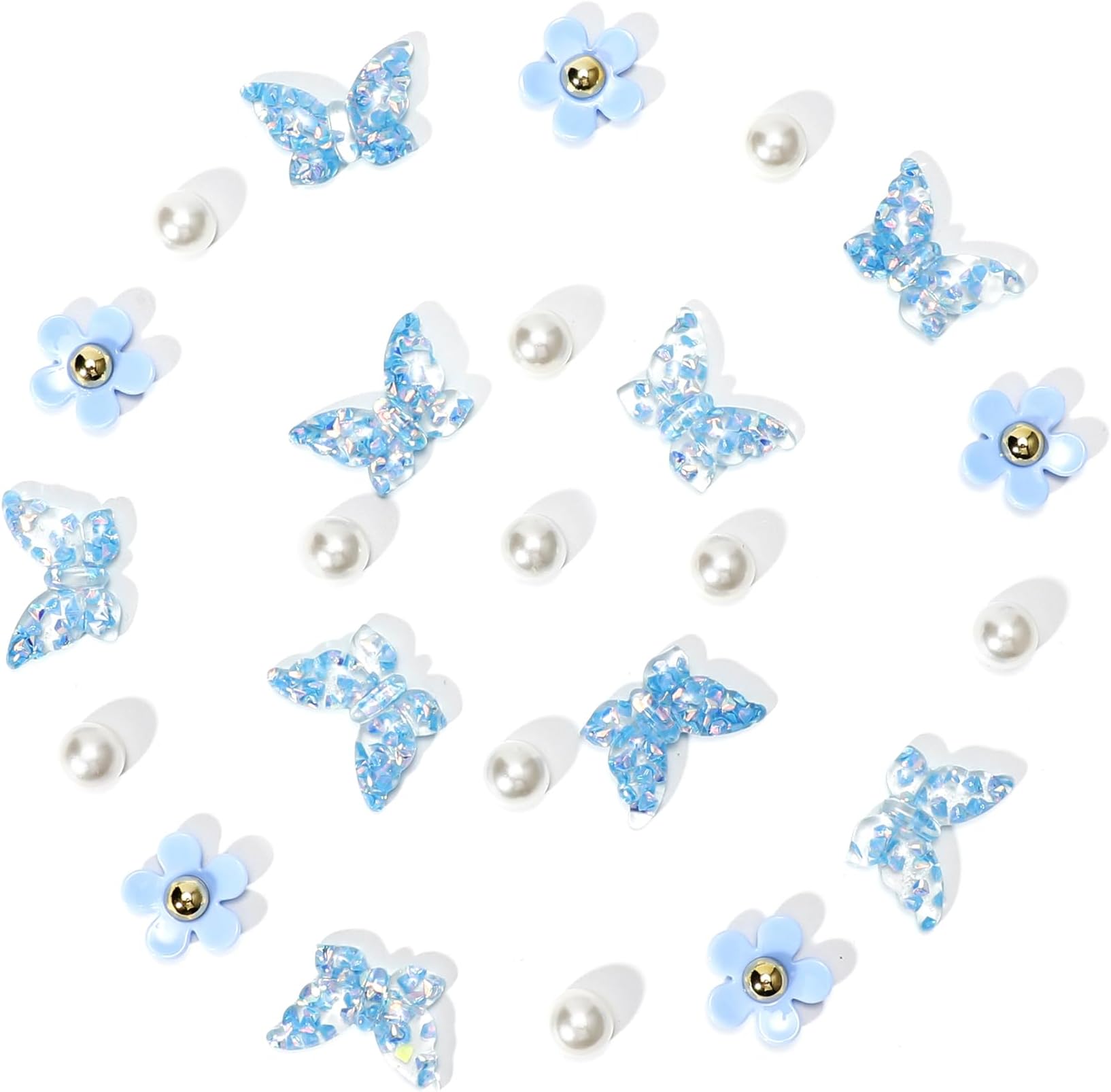 Pink Butterfly Shoe Charms for Women, Flower Shoe Charm for Summer Clog Sandal, Pearl Shoe Decoration Charms Accessories, Party Favor, Ideal Gift