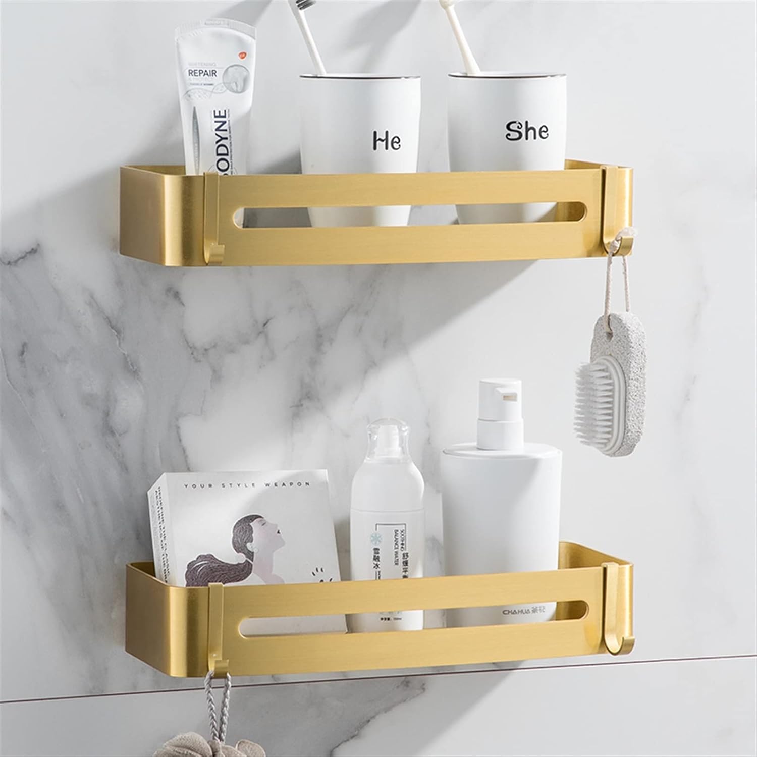 KETTEL Brushed Gold Bathroom Hardware Accessories， Bath Towel Bar,Gold Bath Accessories Heavy Duty Stainless Steel， AluminumBathroom Accessory Towel Rack (Color : Towel Ring)