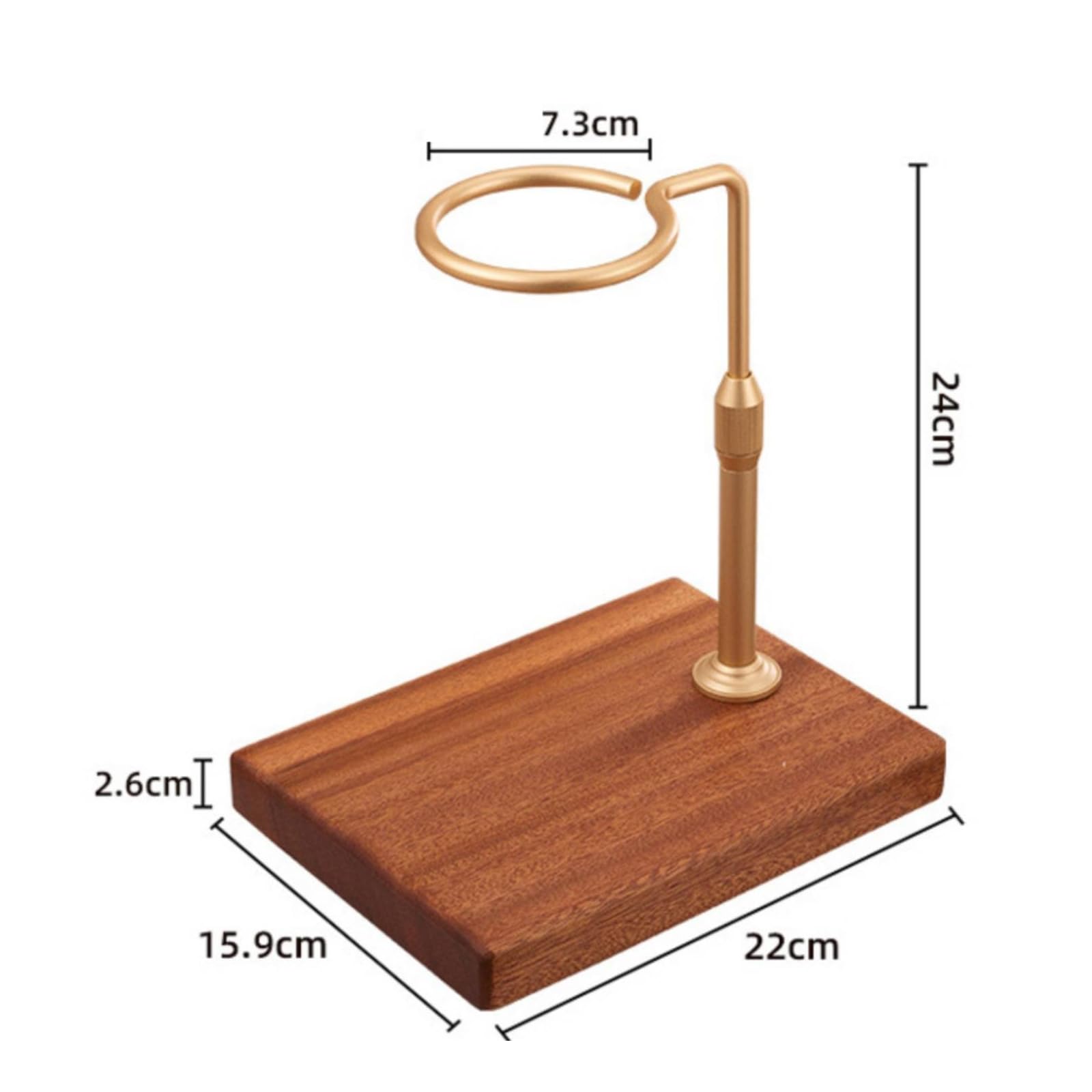 Filtro Pour Over con Base in Legno di con Base Antiscivolo Retrò Anello Regolabile per, Ufficio, Stile B