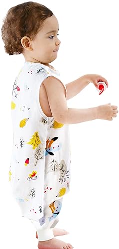 Miniatura 3 de Saco de dormir para bebé con pies muselina de algodón original saco de dormir mantas sin mangas 1-4T