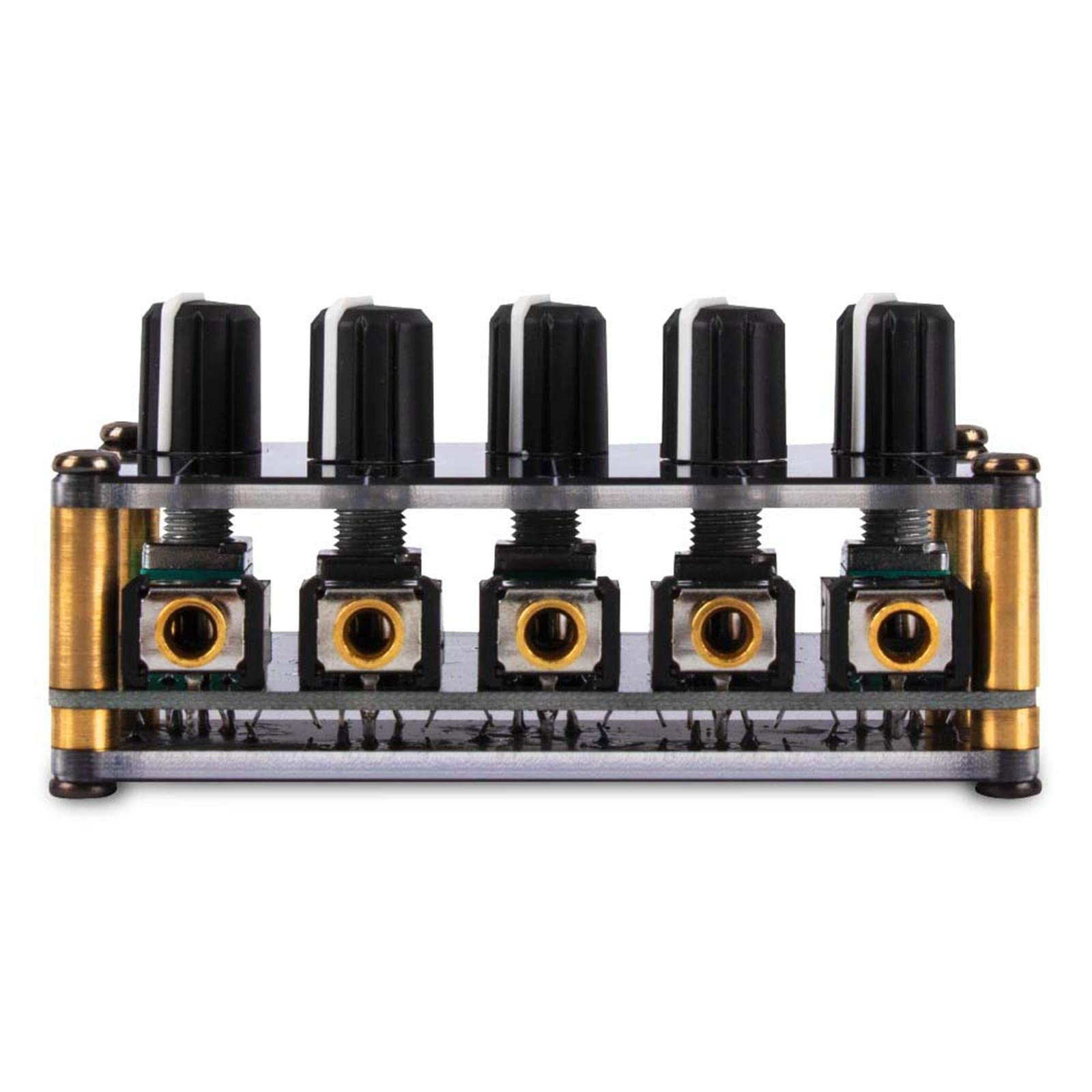 Perfeclan Mini Stereo 4 Kanal Line Mixer, Tragbarer Audio Mixer, Kompakt für Studioaufnahmen, Heimkino Musiker KTV
